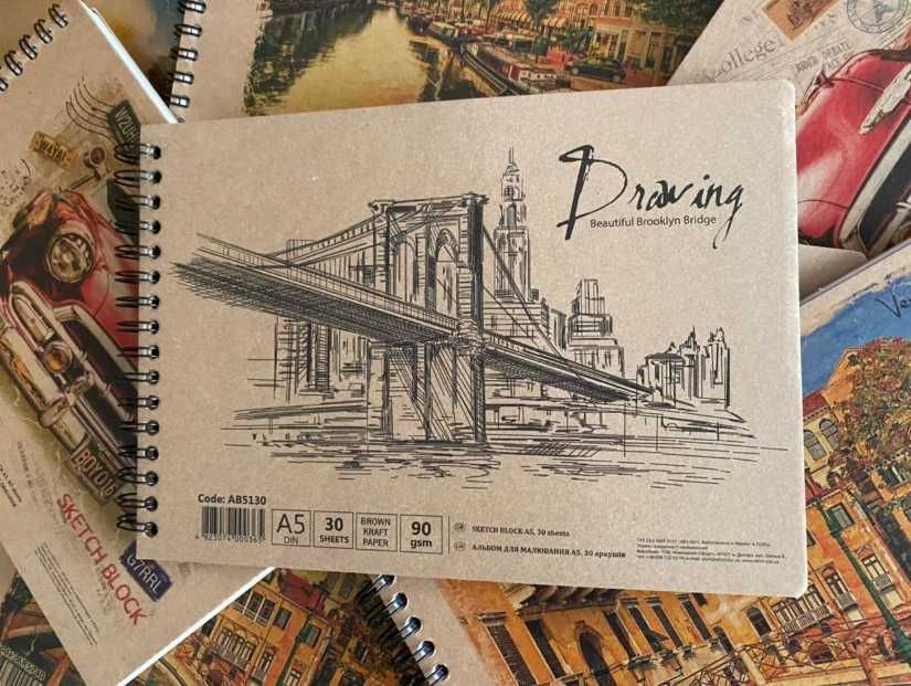 Альбом для рисования А5 KRAFT - спираль