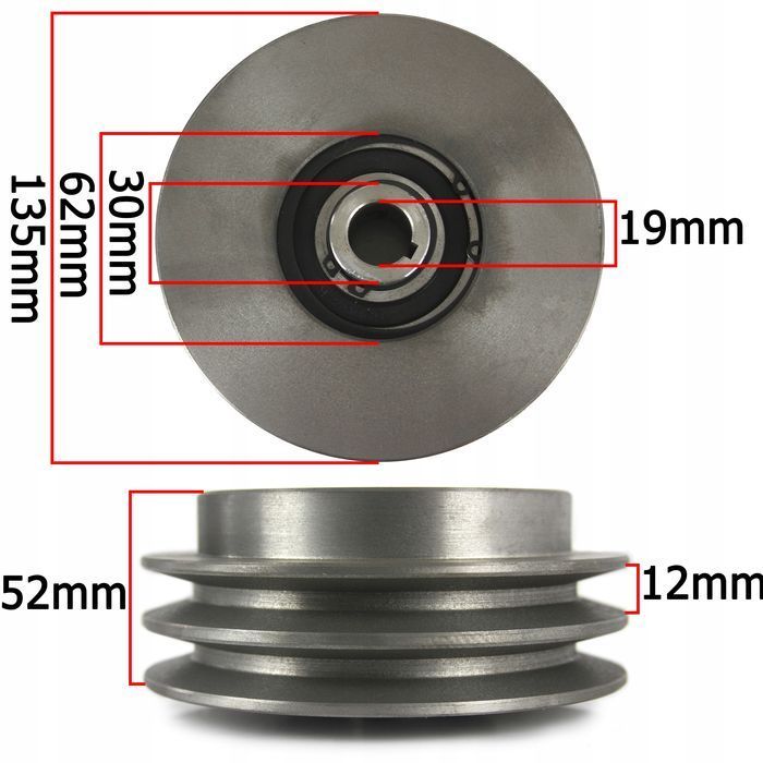 Sprzęgło Odśrodkowe Do Zagęszczarki 135X19Mm Na 2 Paski