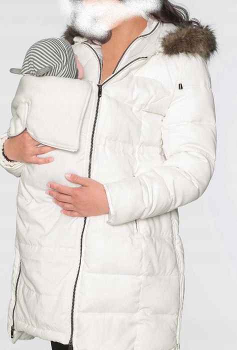 wodoodporna zimowa kurtka ciążowa ocieplana z wkładką niemowlęcą r 38