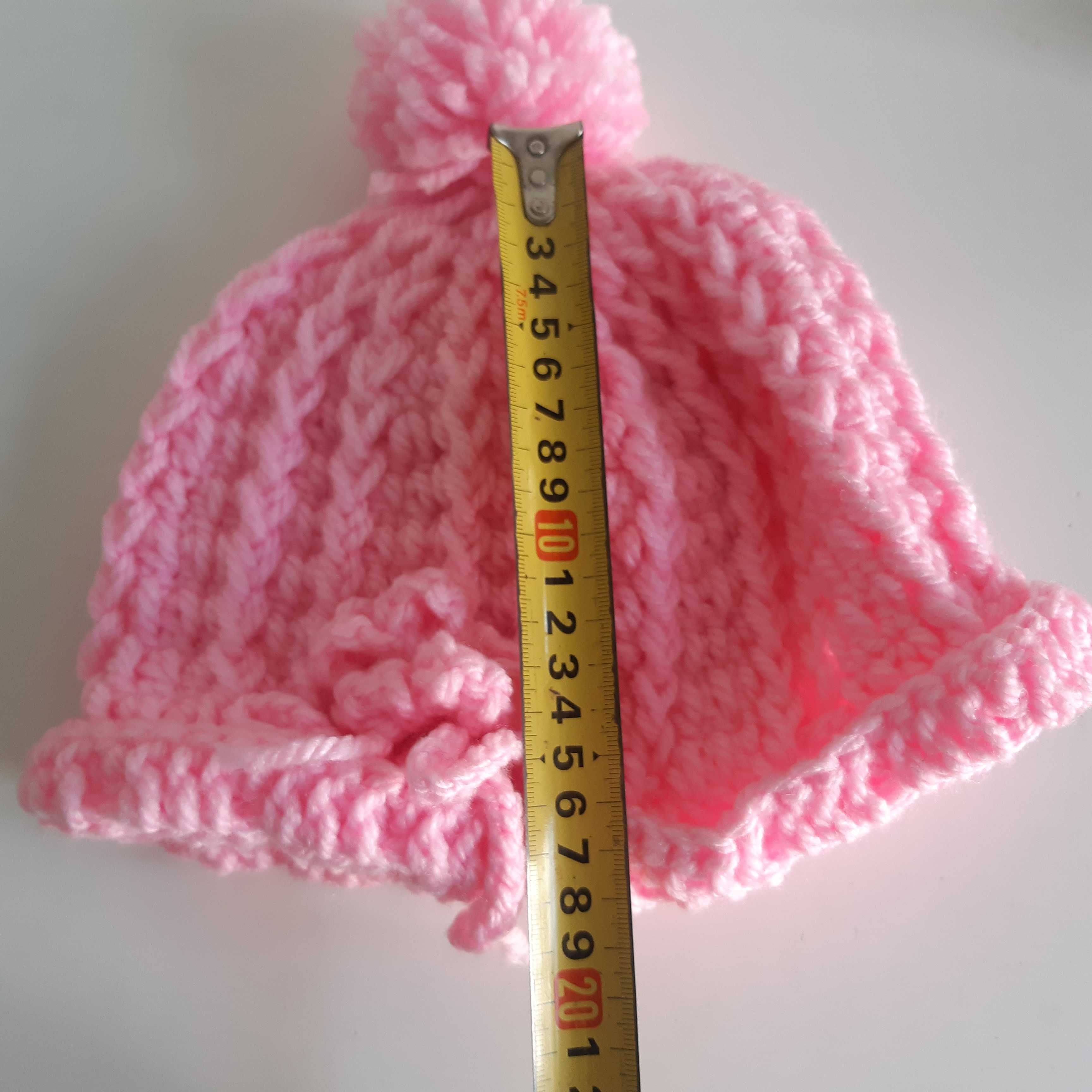 Gorro c/ Pompom Criança Menina Crochê Lã Novo