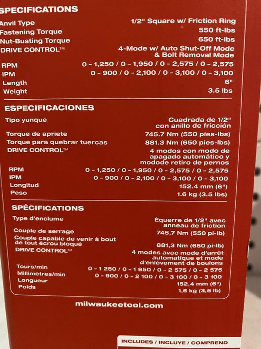 Milwaukee M18 Fuel 2962-20 гайковерт 881 Нм оригінал США
