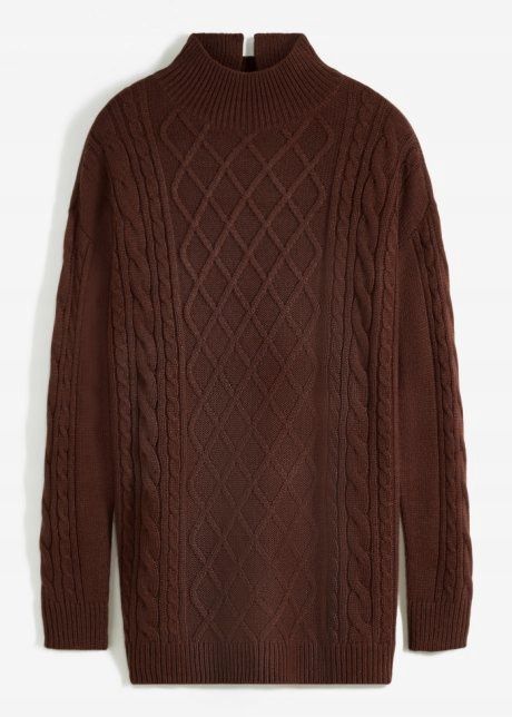 B.P.C sweter brązowy z warkoczami r.48/50