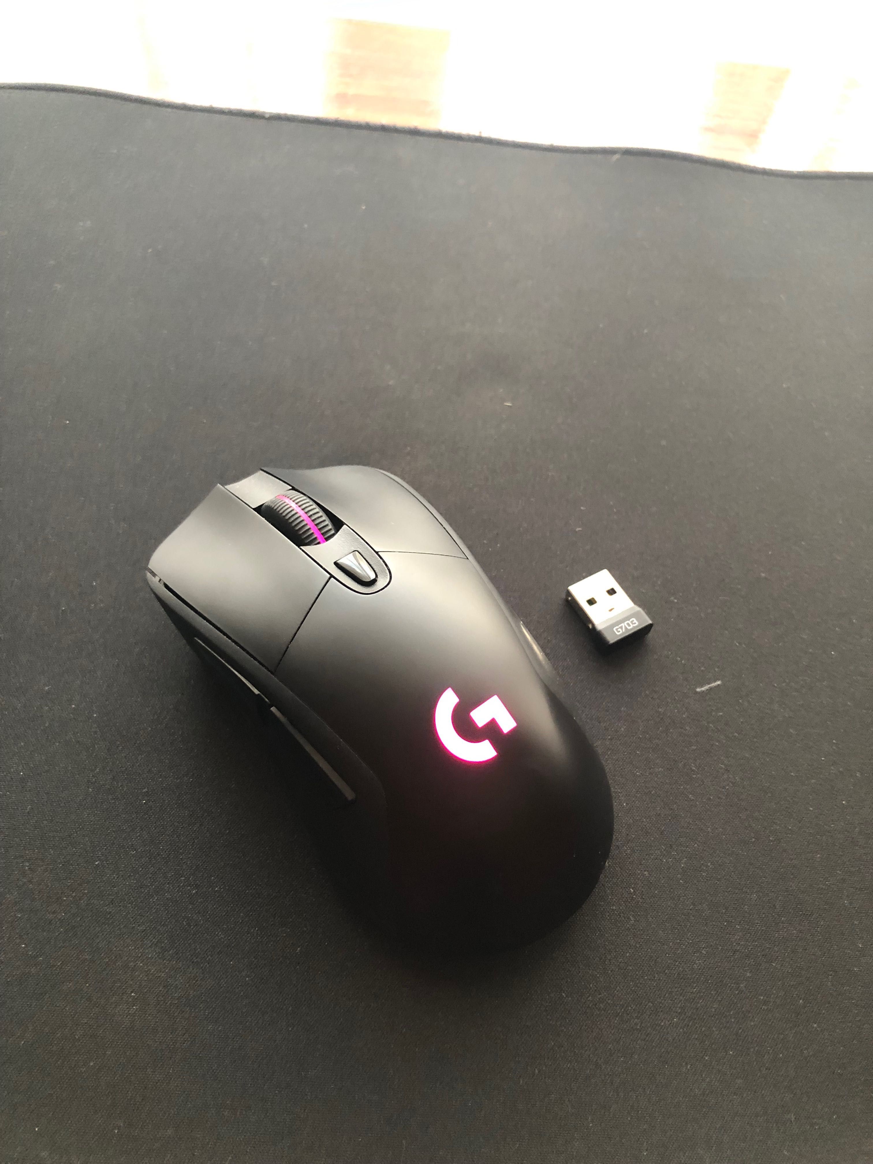 Мишка Logitech G703 Hero Lightspeed Wireless + коврик SteelSeries QcK