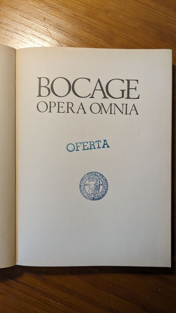 Bocage | opera Omnia | livro Poesia