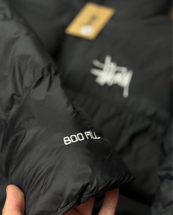 Пуховик Stussy, чоловічий, чорний, теплий, куртка зимня, якісна.