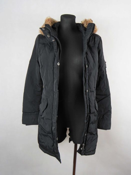 Czarna kurtka puchowa ESPRIT 36/S płaszczyk z pierzem Ciepła kurtka