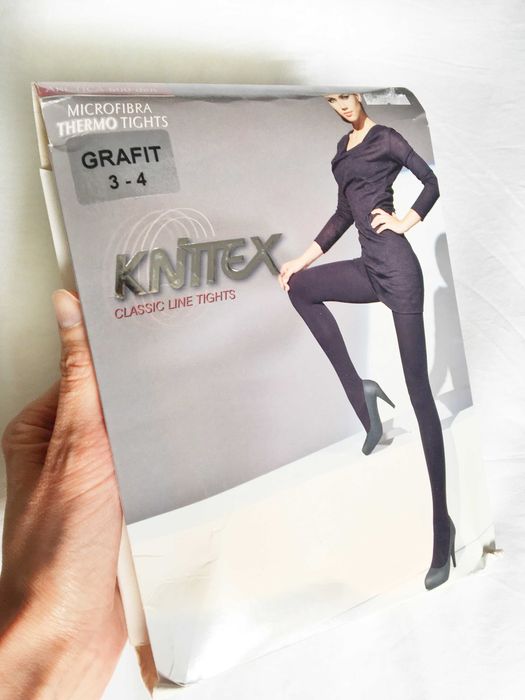 Knittex Rajstopy grube Grafitowe rozm. 3-4