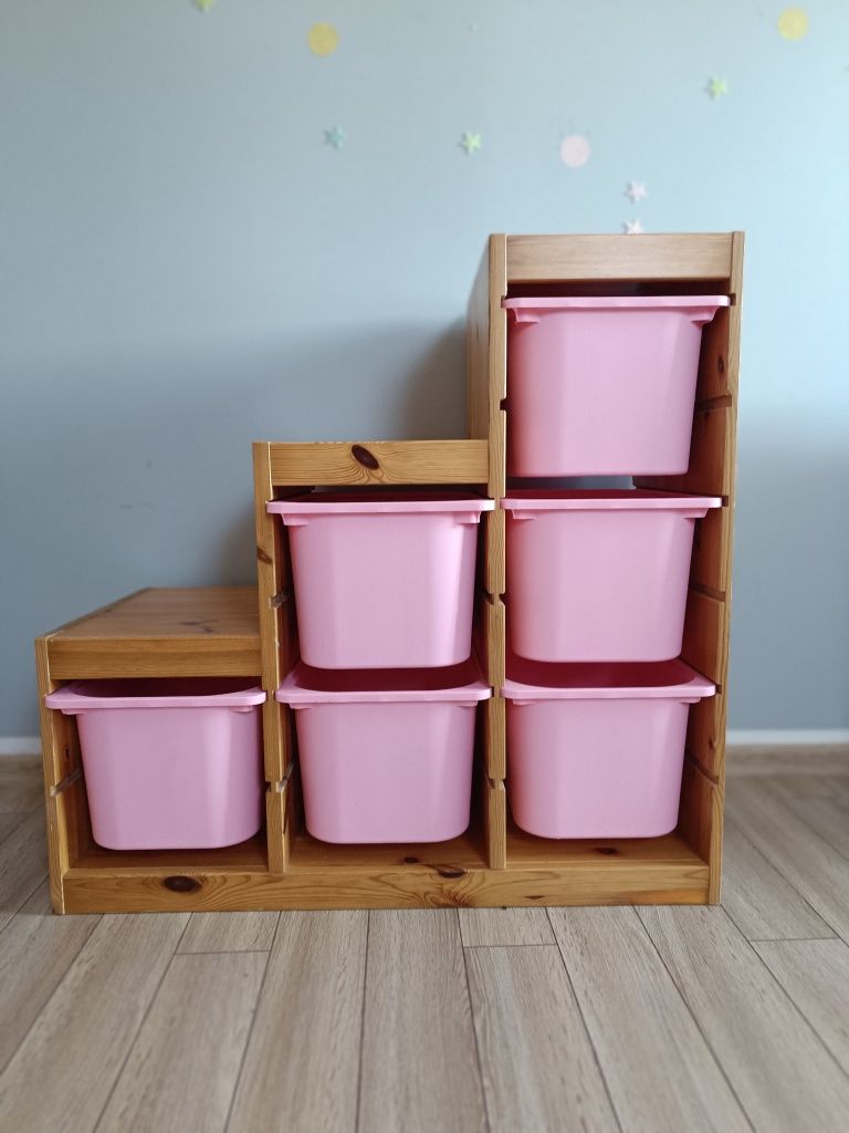 Ikea regał trofast,Mammut taboret,pojemniki