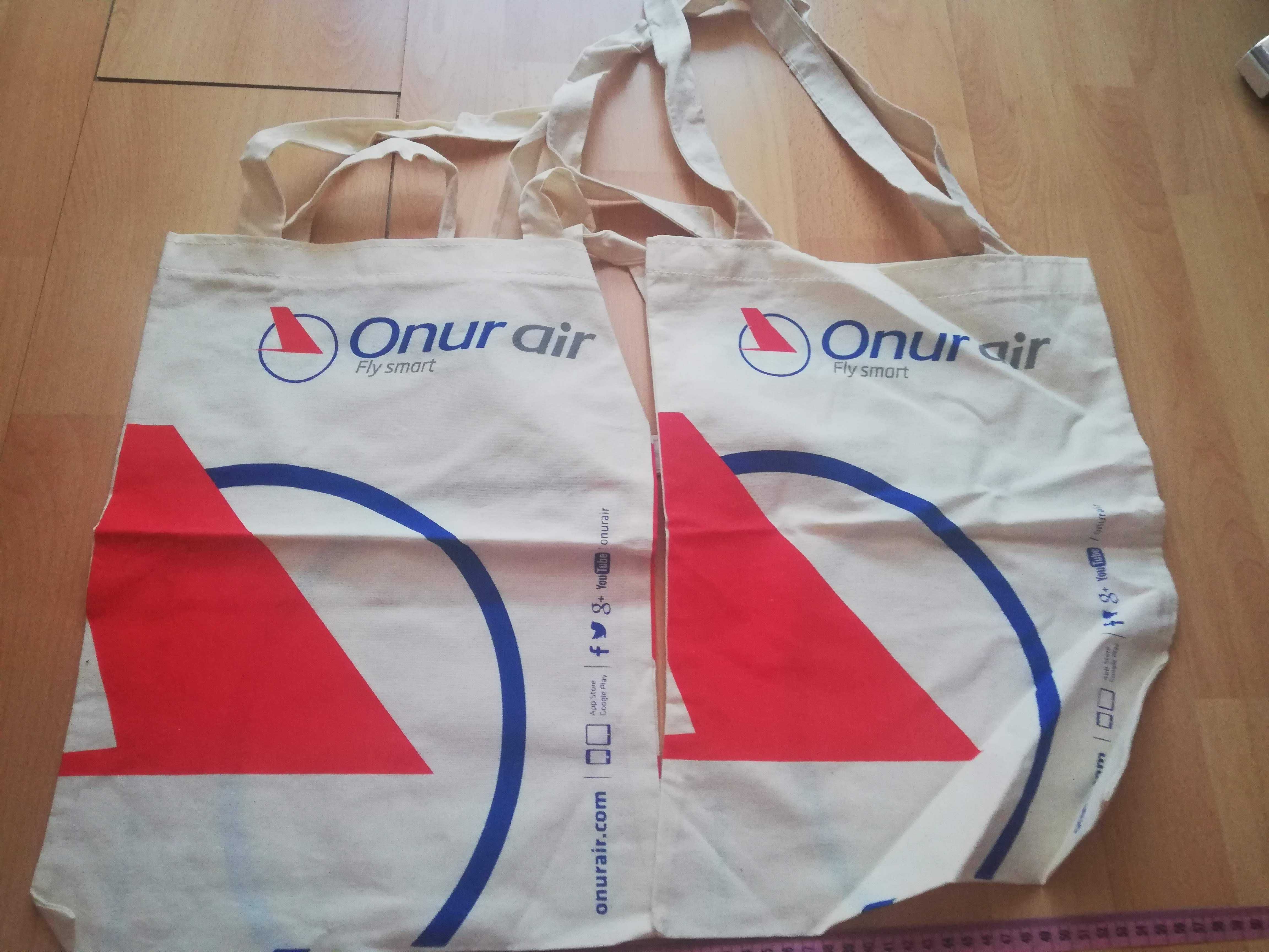 Torba materiałowa Onur Air, linia lotnicza 2 sztuki