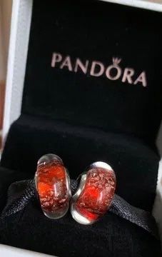 Pandora Charms Szkło Murano Migocząca Czerwień 796366 Unikat