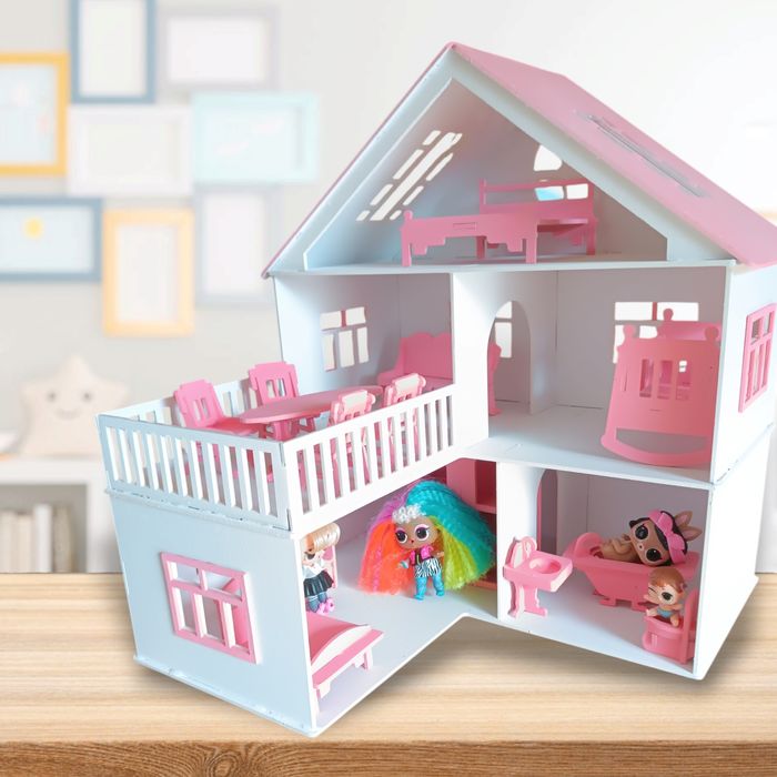 Ляльковий будиночок для лол з меблями 14 шт
