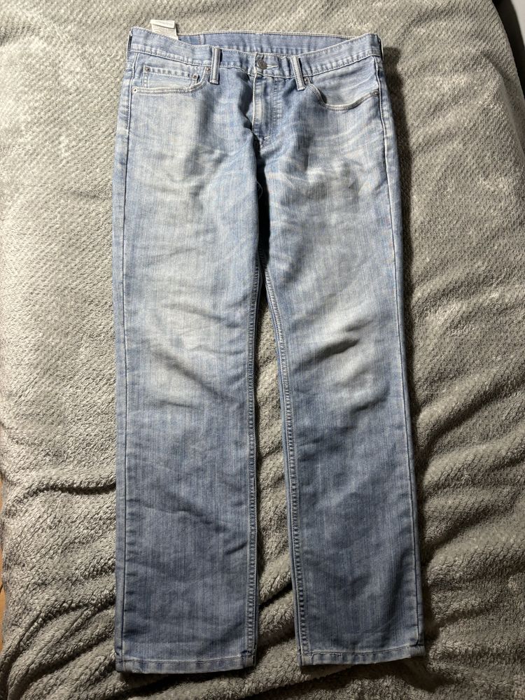 spodnie straight proste denim jeans niebieskie jasne levis straus