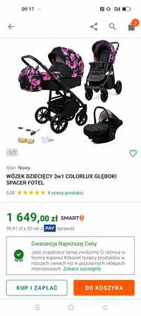 Wozek 3 w 1 dla dziewczynki