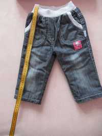 Spodnie dżinsowe ocieplane futerkiem r. 80
