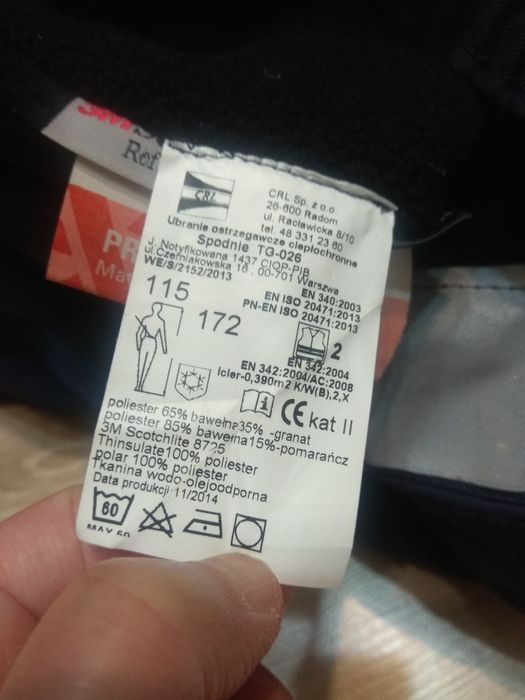 Ocieplane Ostrzegawcze Spodnie Robocze