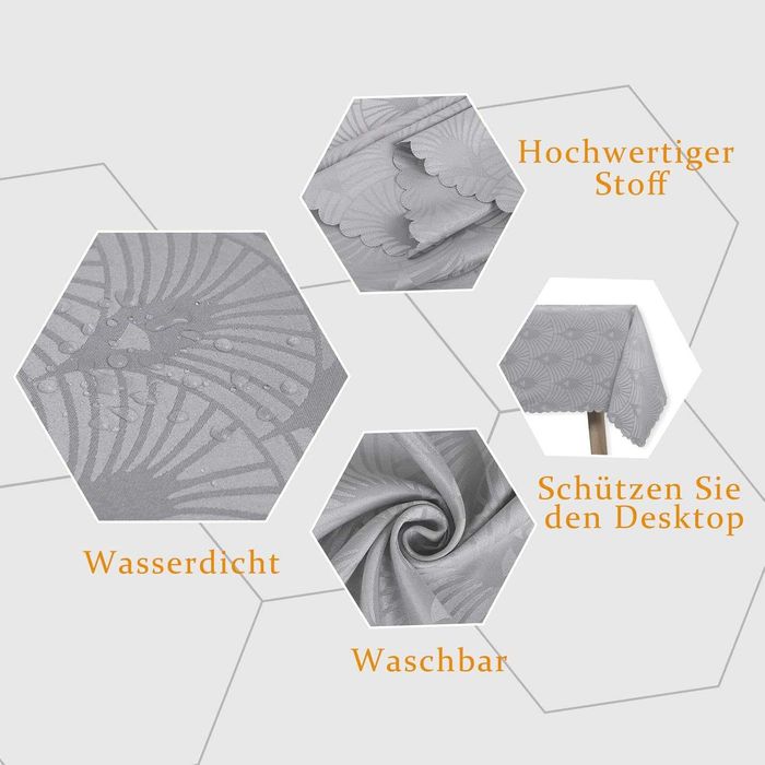 Obrus żakardowy, ochronny obrus do jadalni i hoteli, szary 132*178 cm