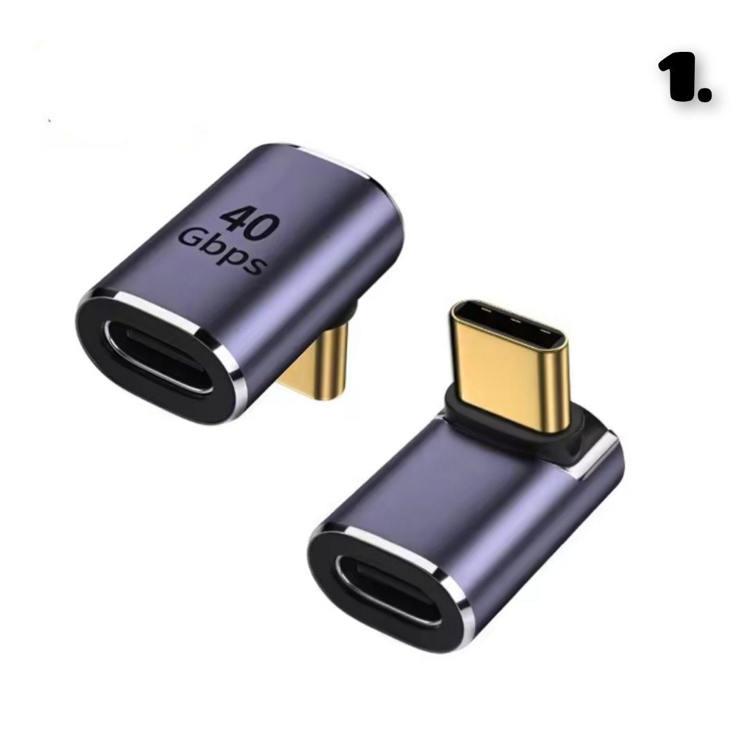 Adapter USB-C na USB-C kątowy 90 stopni