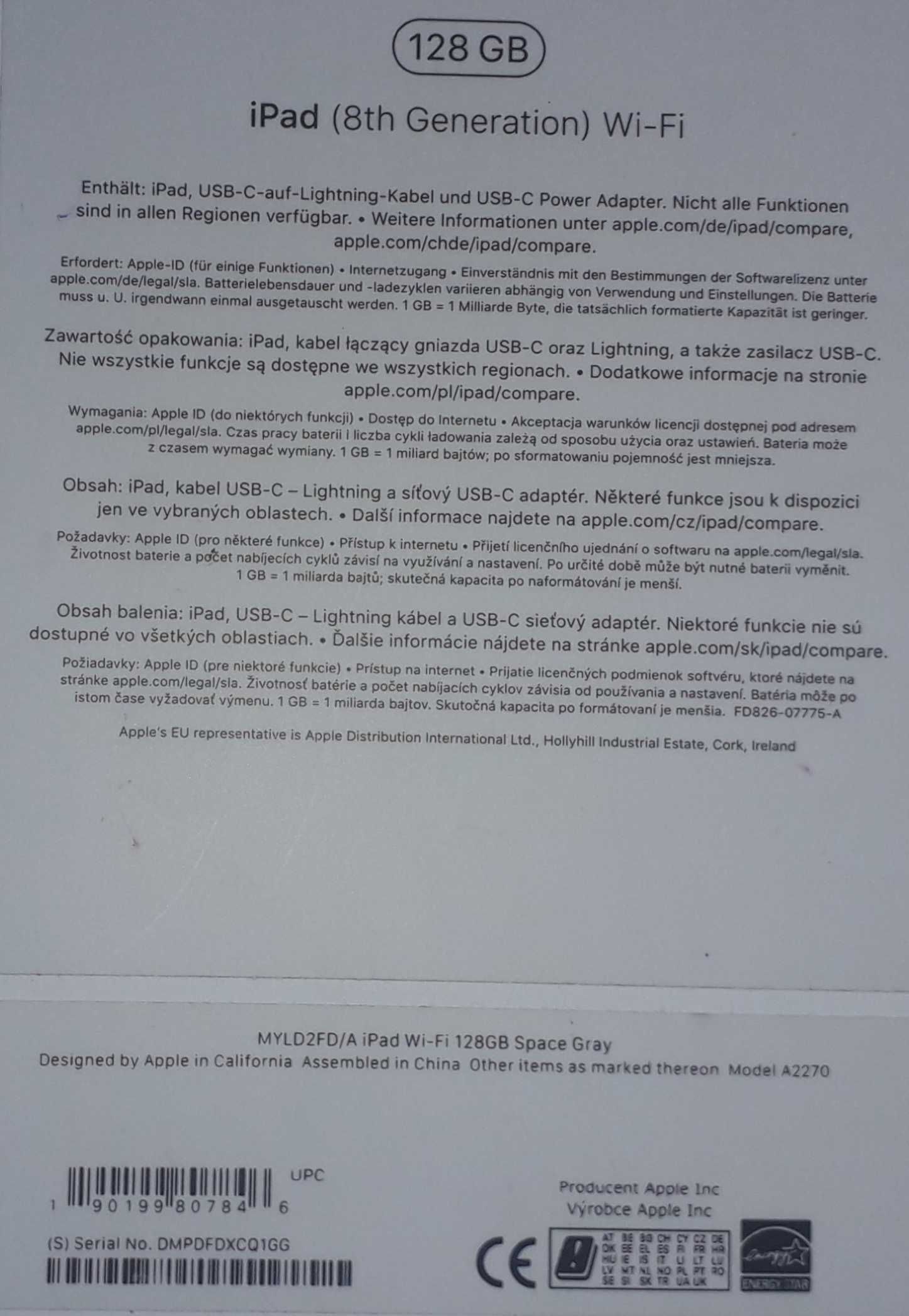 Apple iPad 8 pudełko - OKAZJA!!!