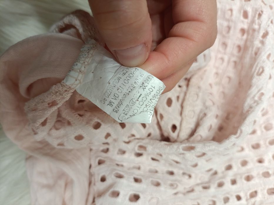 Bluzka z a'la siatka na plecach i dekolcie made in italy różowa damska