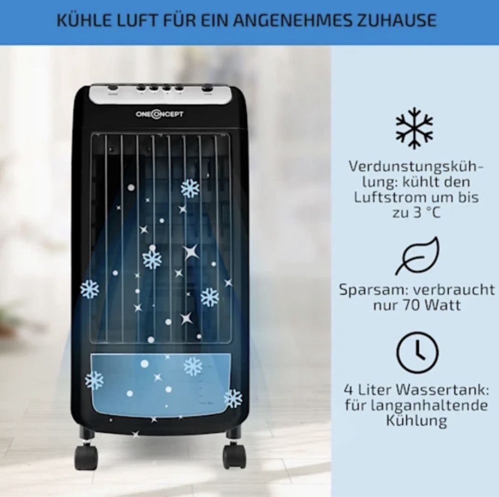 Охолоджувач повітря OneConcept Carribean Blue 3-in-1