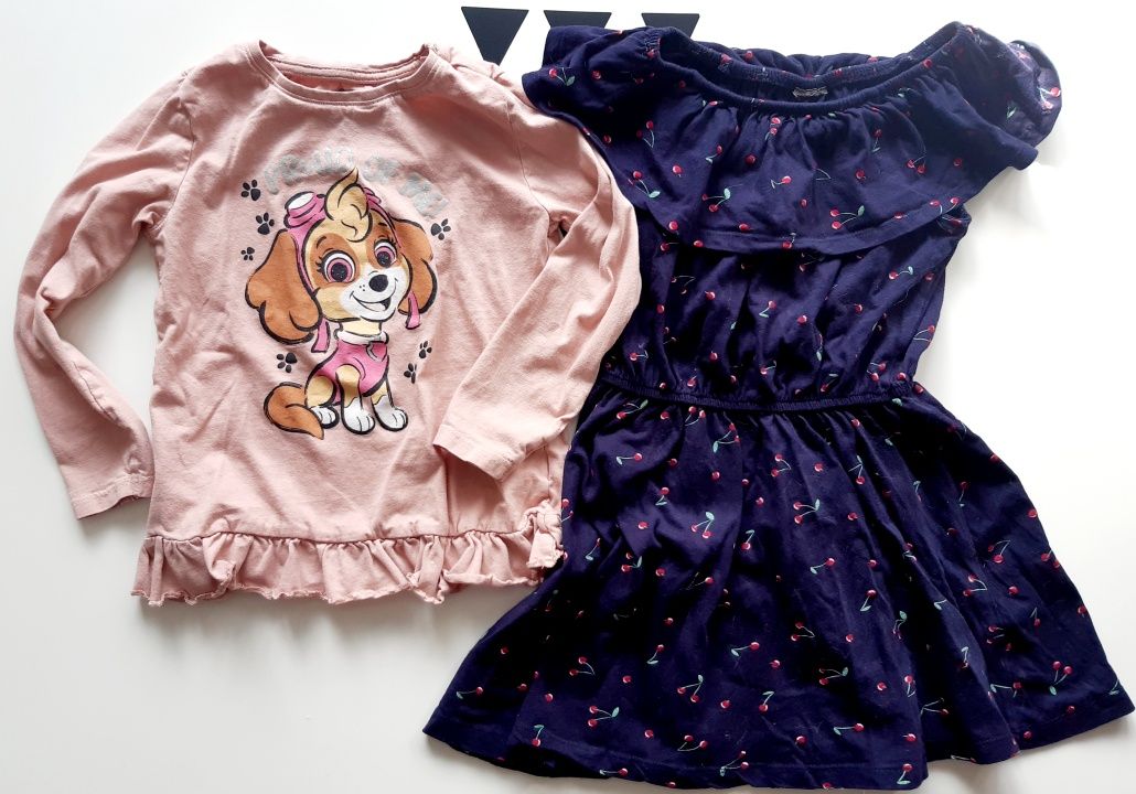 Paczka komplet ubrań zestaw dla dziewczynki 110 Smyk George H&M Sinsay