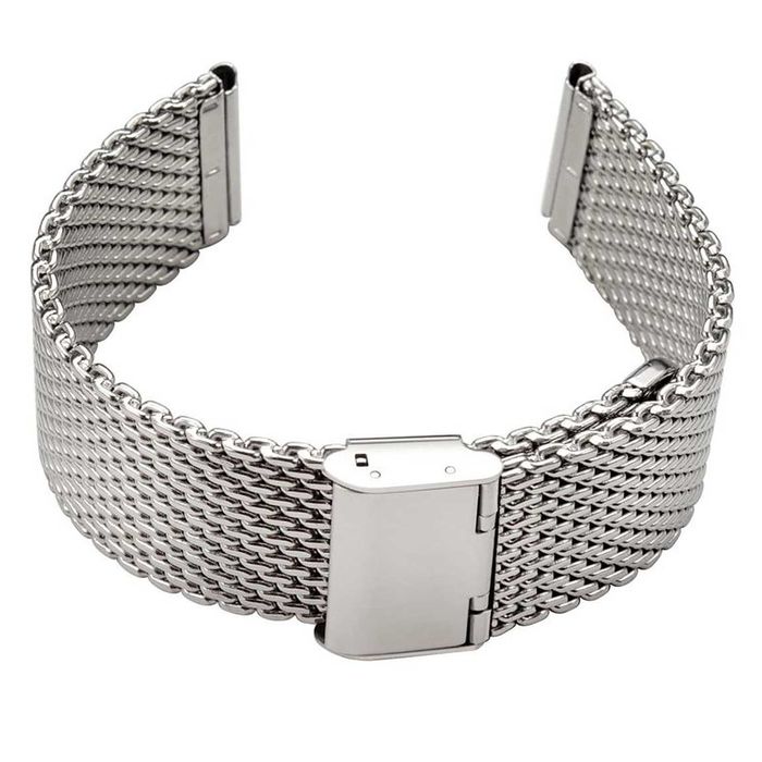 Bransoleta do zegarka mesh 18mm 22mm milano srebrna siatkowa