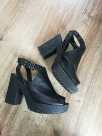 Czarne, damskie sandały