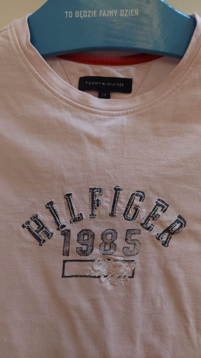 Tommy Hilfiger t - shirt orginal cotton pink r 14l/158 i XS/164