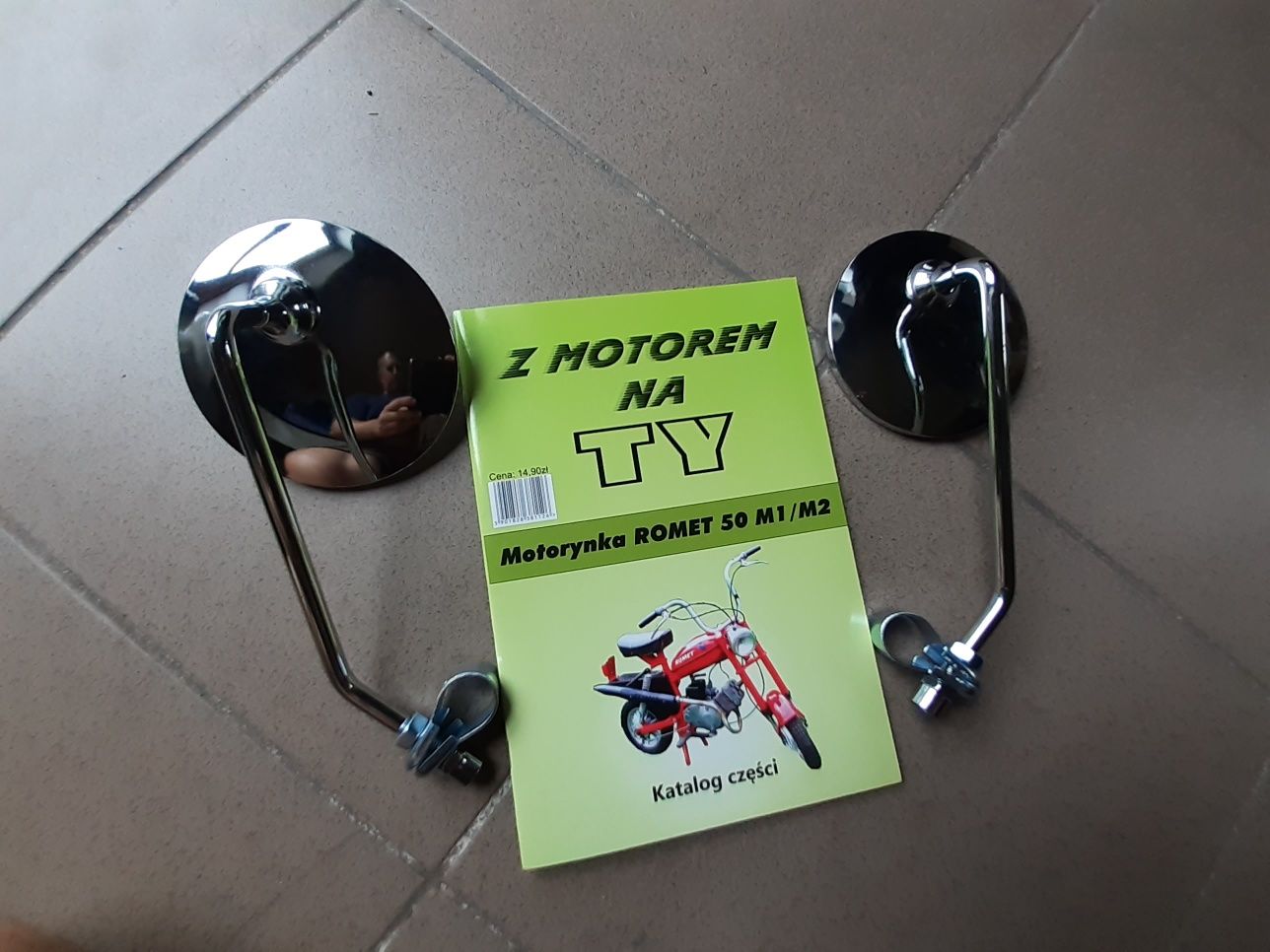 Zestaw instrukcja obsługi katalog czesci+lusterka romet motorynka