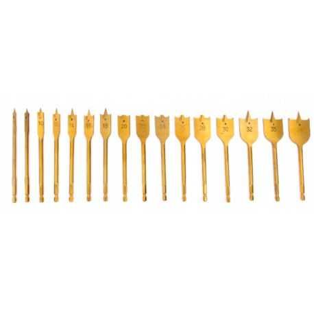 Wiertła łopatkowe do drewna 6-38mm 16szt. KD10637