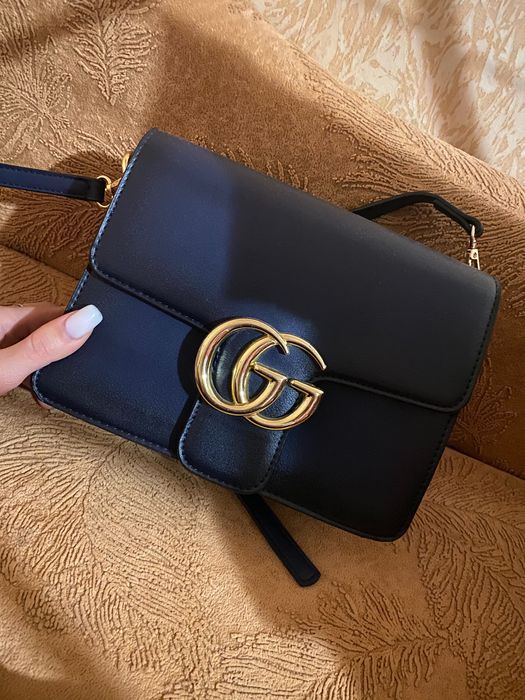 Синя сумка Gucci з ремінцем нова клатч сумка