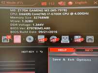 z170a gaming m3 + i7-6700k + chłodzenie h100i