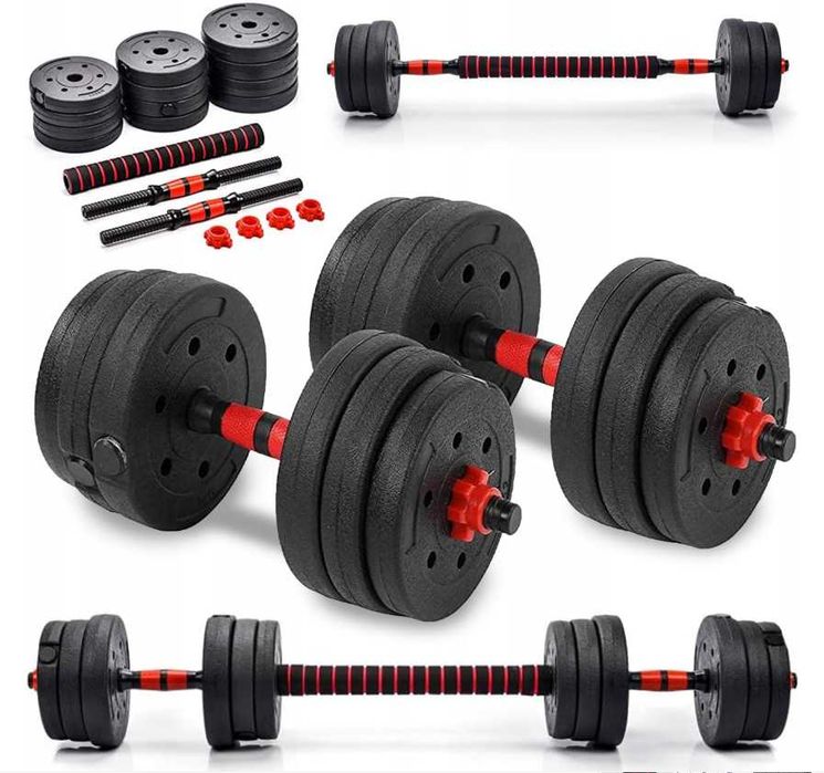 HANTLE REGULOWANE NOWE 2x10kg zestaw sztangielki gryf 20kg siłownia