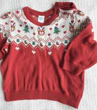 Sweterek świąteczny r.74-80