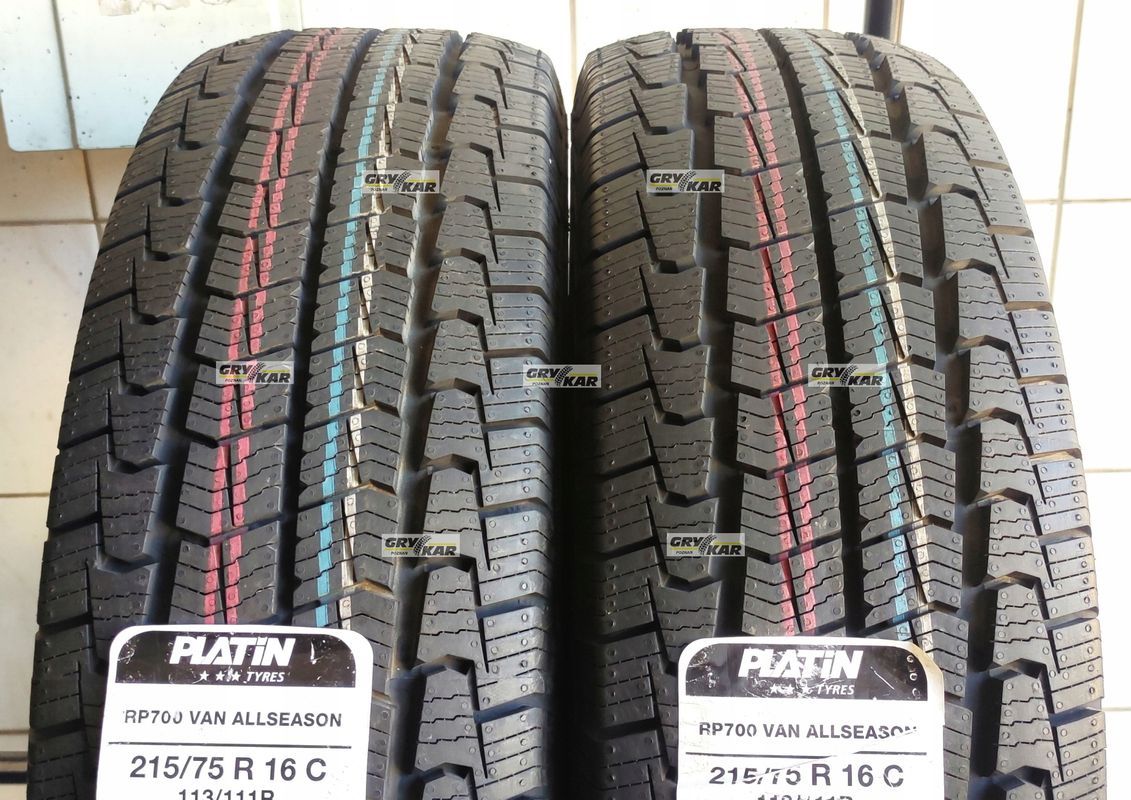 2x 215/75r16c Platin Rp700 Van AllSeason 113/111r C/A/73dB 2 lata gwar