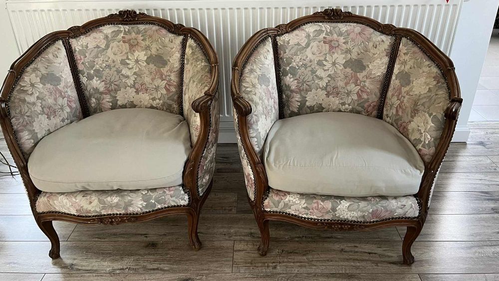 Fotele Berżera Ludwik XV Antyk