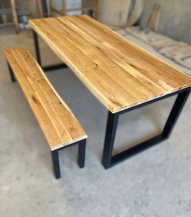 Stół dębowy loft Nowoczesny Dąb Lite Drewno Rustic Jadalnia Żywica