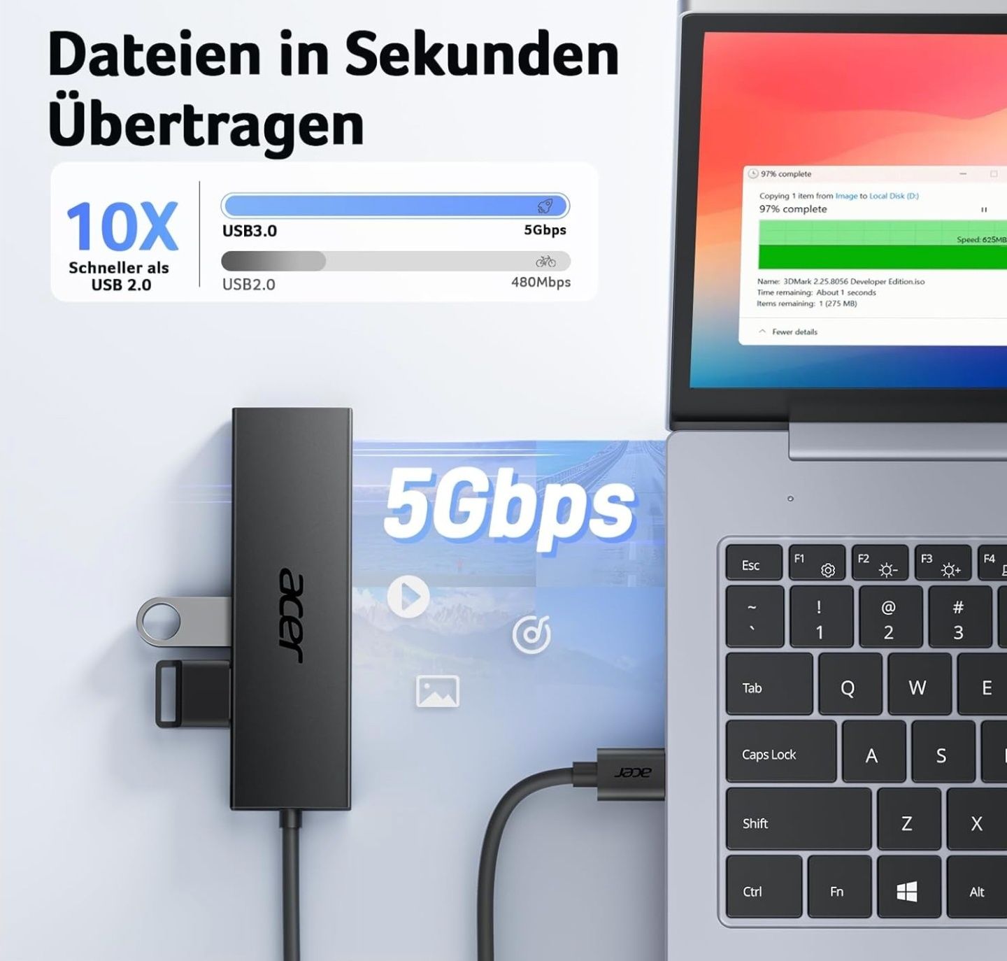 Acer USB 3.0 HUB – Więcej portów, więcej możliwości!
