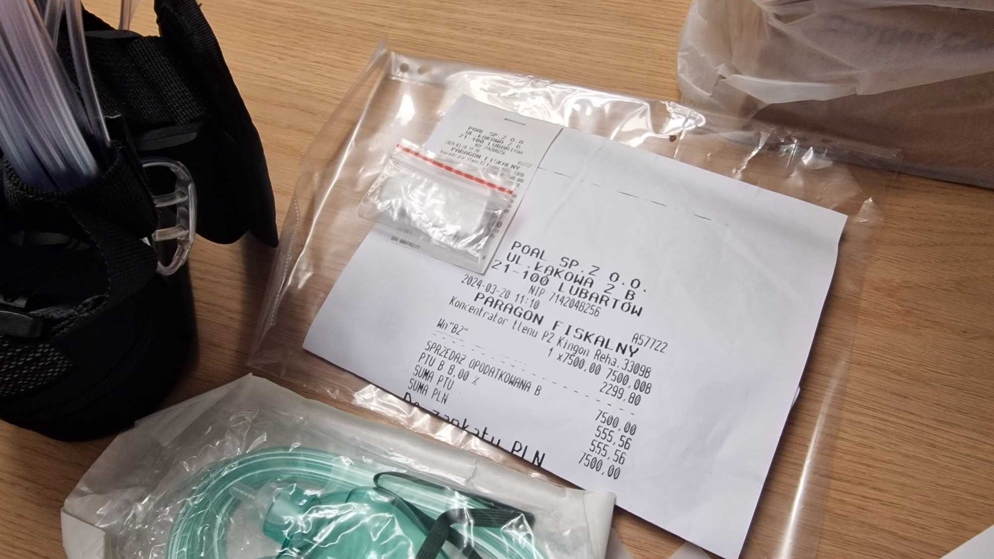 Nowy przenośny koncentrator tlenu Kingon P2 cały zestaw
