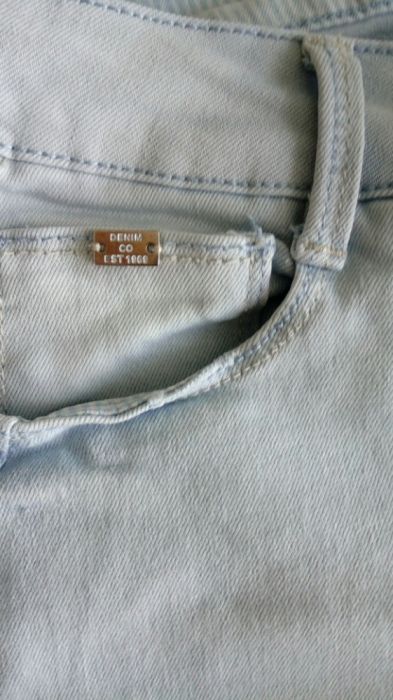 DENIM skinny spodnie z dziurami S