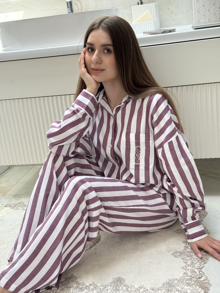 Піжама Victoria's Secret Modal-Cotton Long Pajama Set