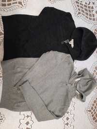 2 x sweter bluza  z kapturem  H&m LOOG 134-140 cm   bliźniaki 2 szt