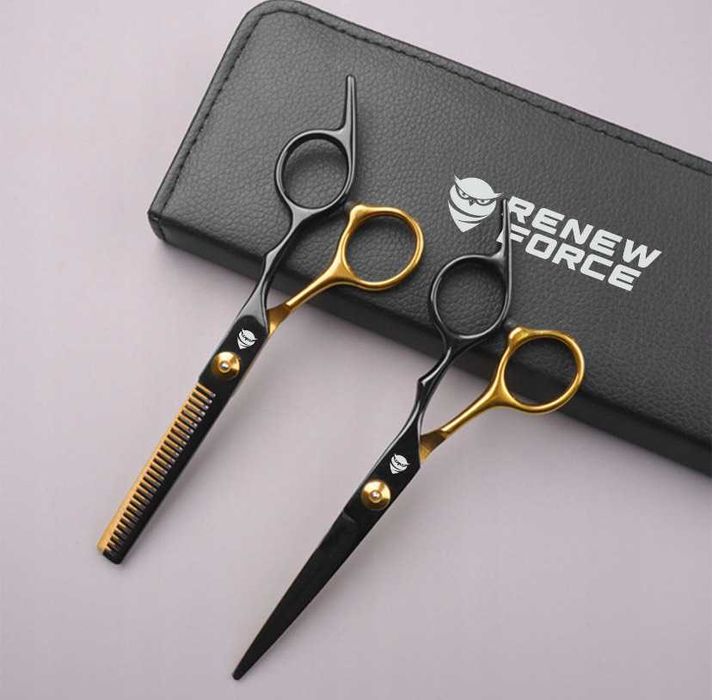 Nożyczki do strzyżenia RENEW FORCE Ostre + degażówki + peleryna