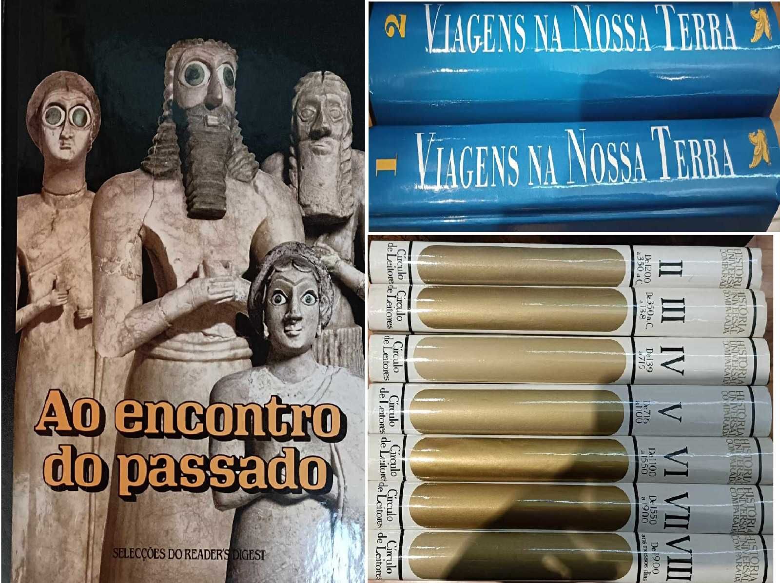 Vários livros práticos e de história