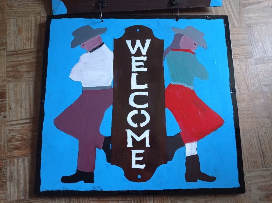 Cartaz de Saloon em madeira