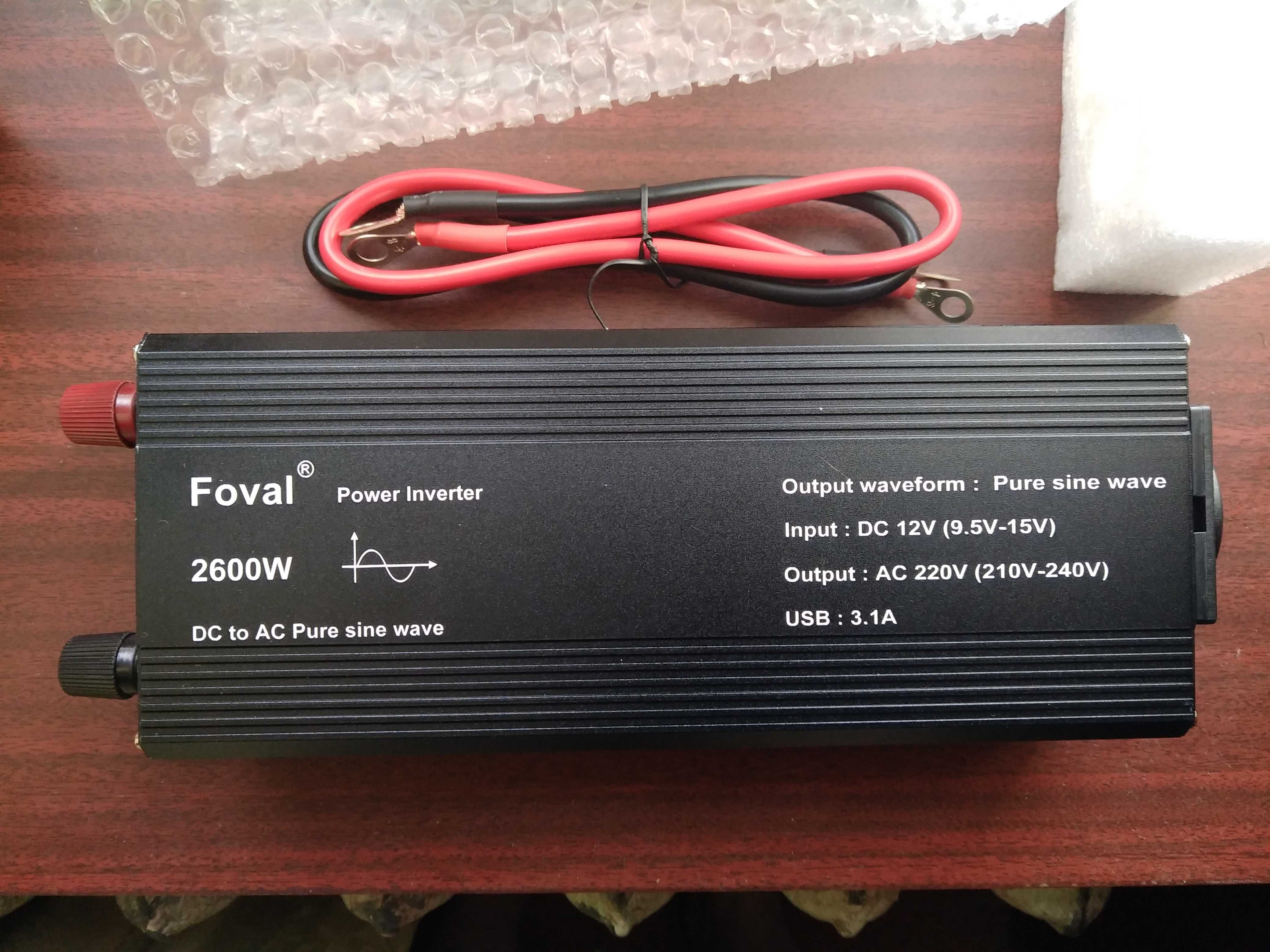 FOVAL 2600W Инвертор для котла, чистый синус, 12V-220