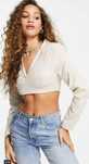 MISSY EMPIRE kremowy Cropp top rozmiar XS  34