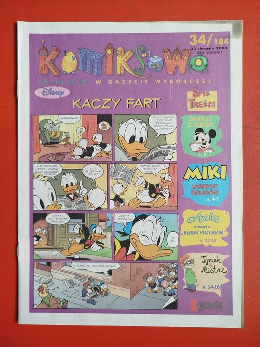 Komiksowo, komiks Gazeta Wyborcza, nr 34/184, 22 sierpnia 2003