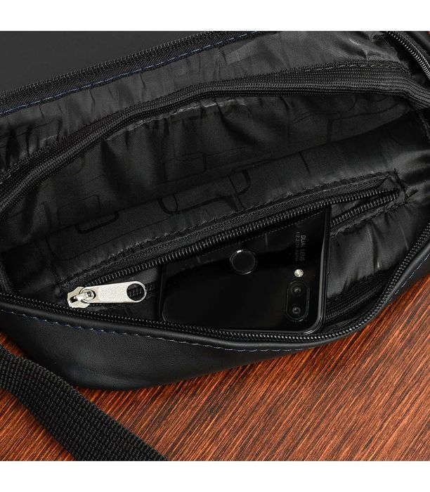 Beltimore torba męska na ramię skórzana czarna pasek