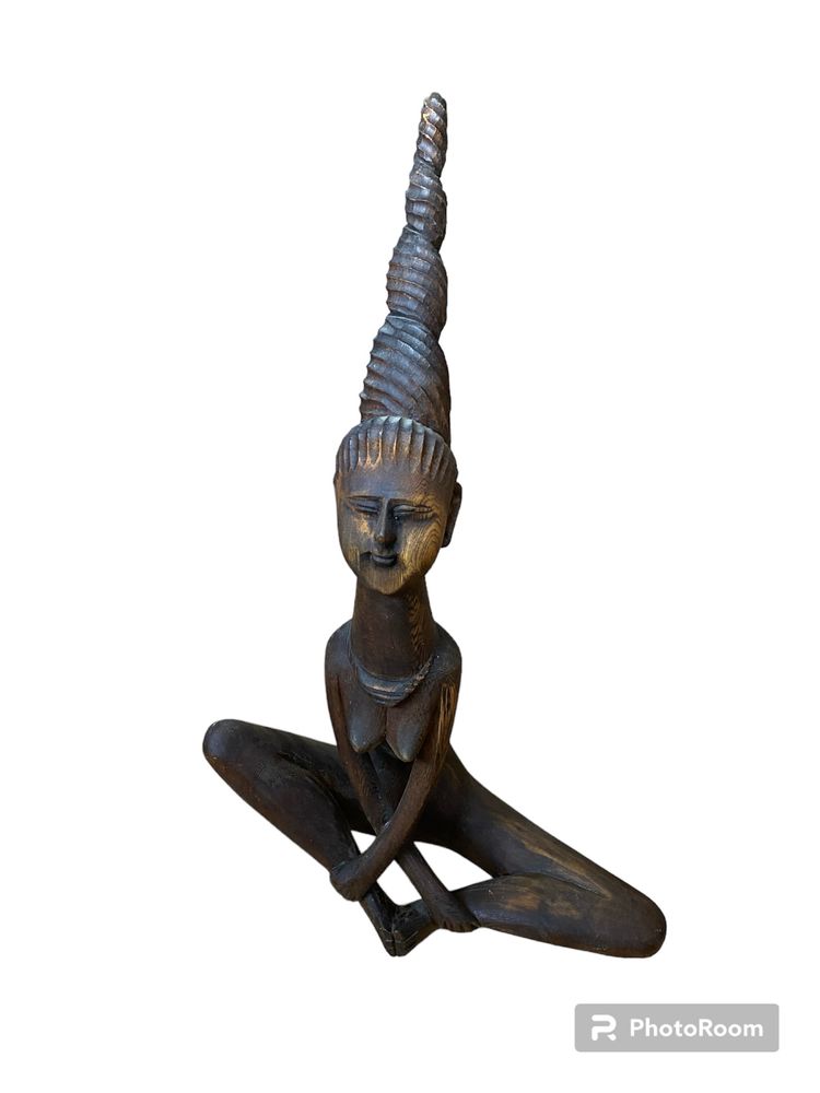 Rzeźba drewniana kobieta Yoga Joga afrykańska
